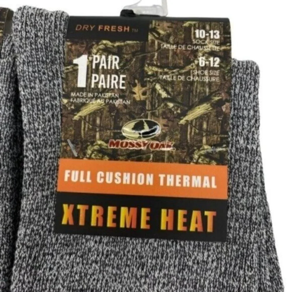 Mossy Oak Men’s Socks Xtreme Heat Full Cushion Thermal New